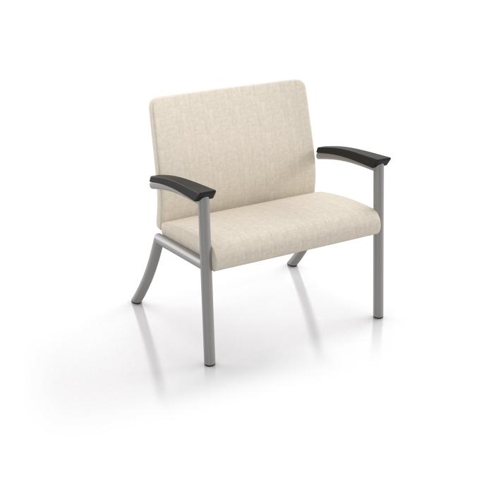 Gravity waiting room chair single-seat bariatric, on white background, with arms