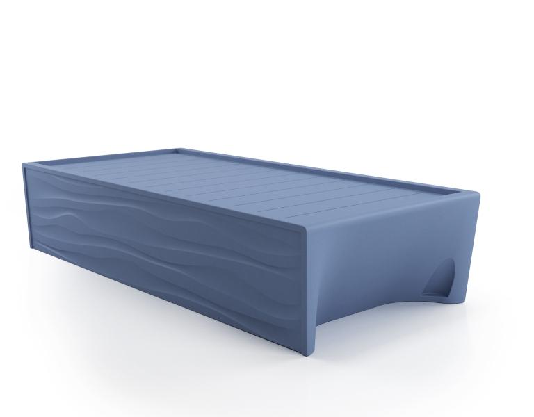 Hardi Bed Blue, no mattress, on white background